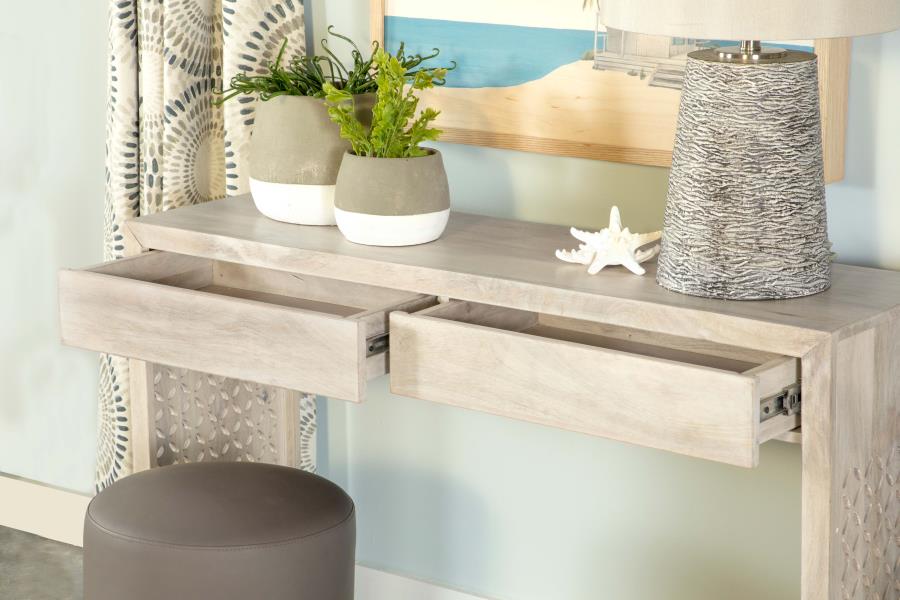 Rickman - 2-Drawer Wood Entryway Console Table - White Washed - Image 11
