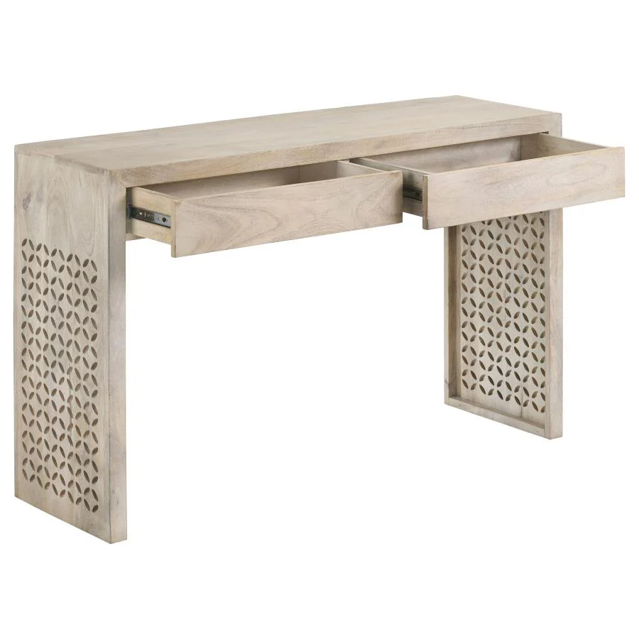 Rickman - 2-Drawer Wood Entryway Console Table - White Washed - Image 3