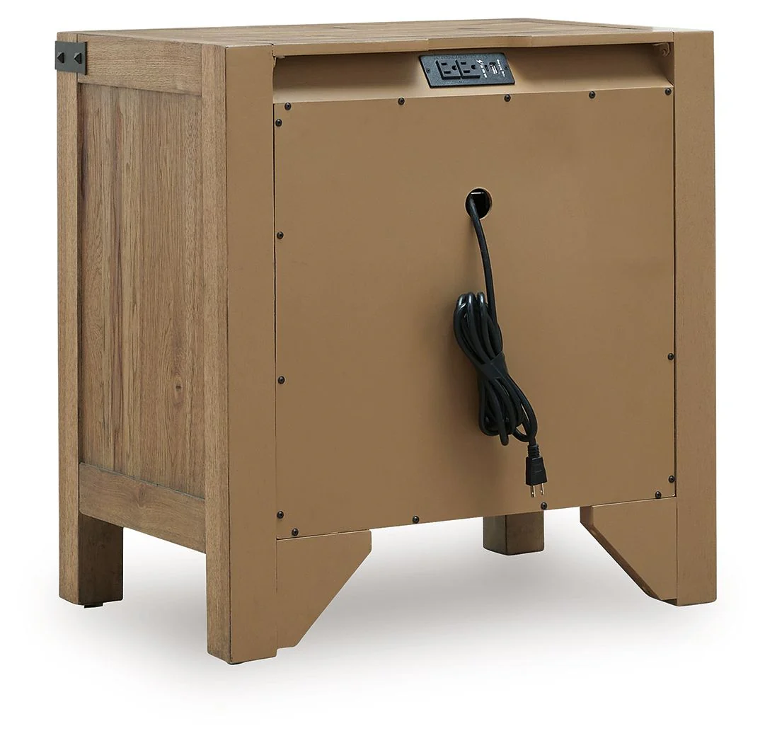 Ridgester - Three Drawer Night Stand - Light Brown - Image 2