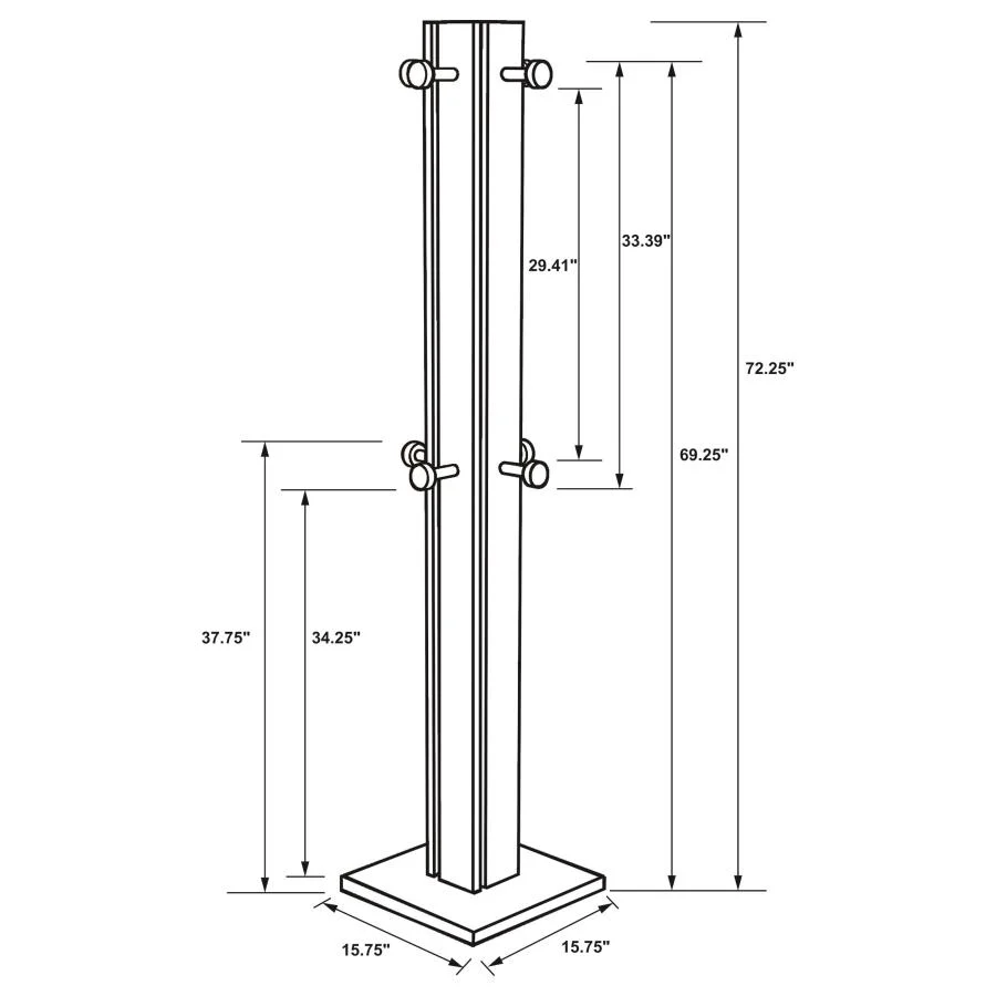 Rikkie - Coat Rack And Mirror - Walnut - Image 6