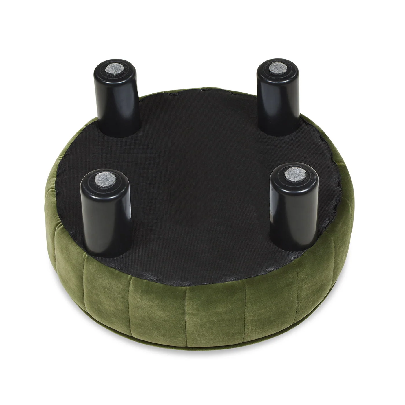 Riley - Round Footstool Ottoman - Olive Green - Image 5