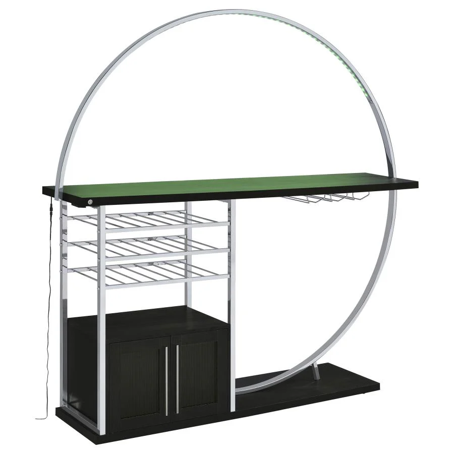 Risley - 2-Door Circular LED Home Bar With Wine Storage - Image 16