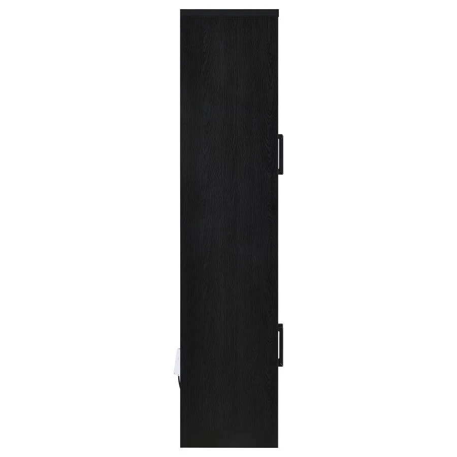 Riva - 4-Door Tall Accent Display Cabinet LED Lighting - Black - Image 10