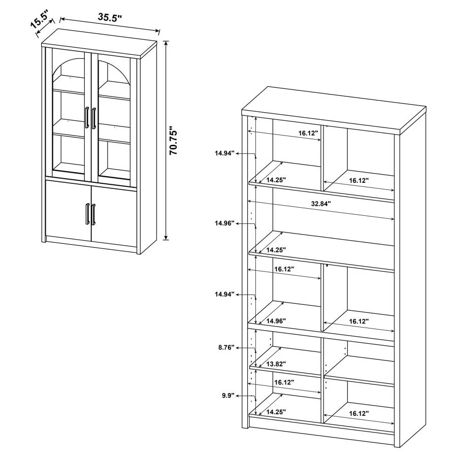 Riva - 4-Door Tall Accent Display Cabinet LED Lighting - Black - Image 12