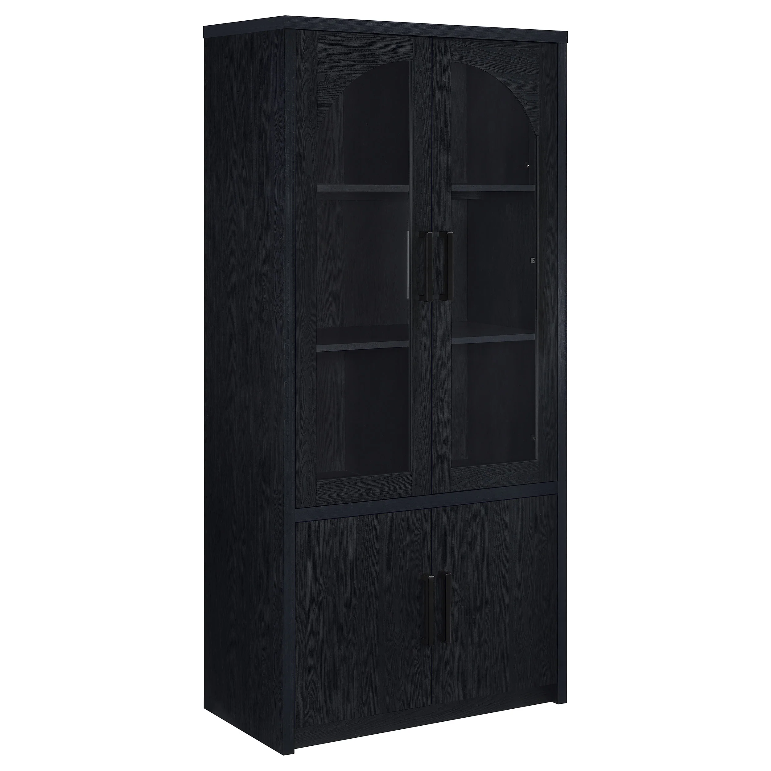 Riva - 4-Door Tall Accent Display Cabinet LED Lighting - Black - Image 13