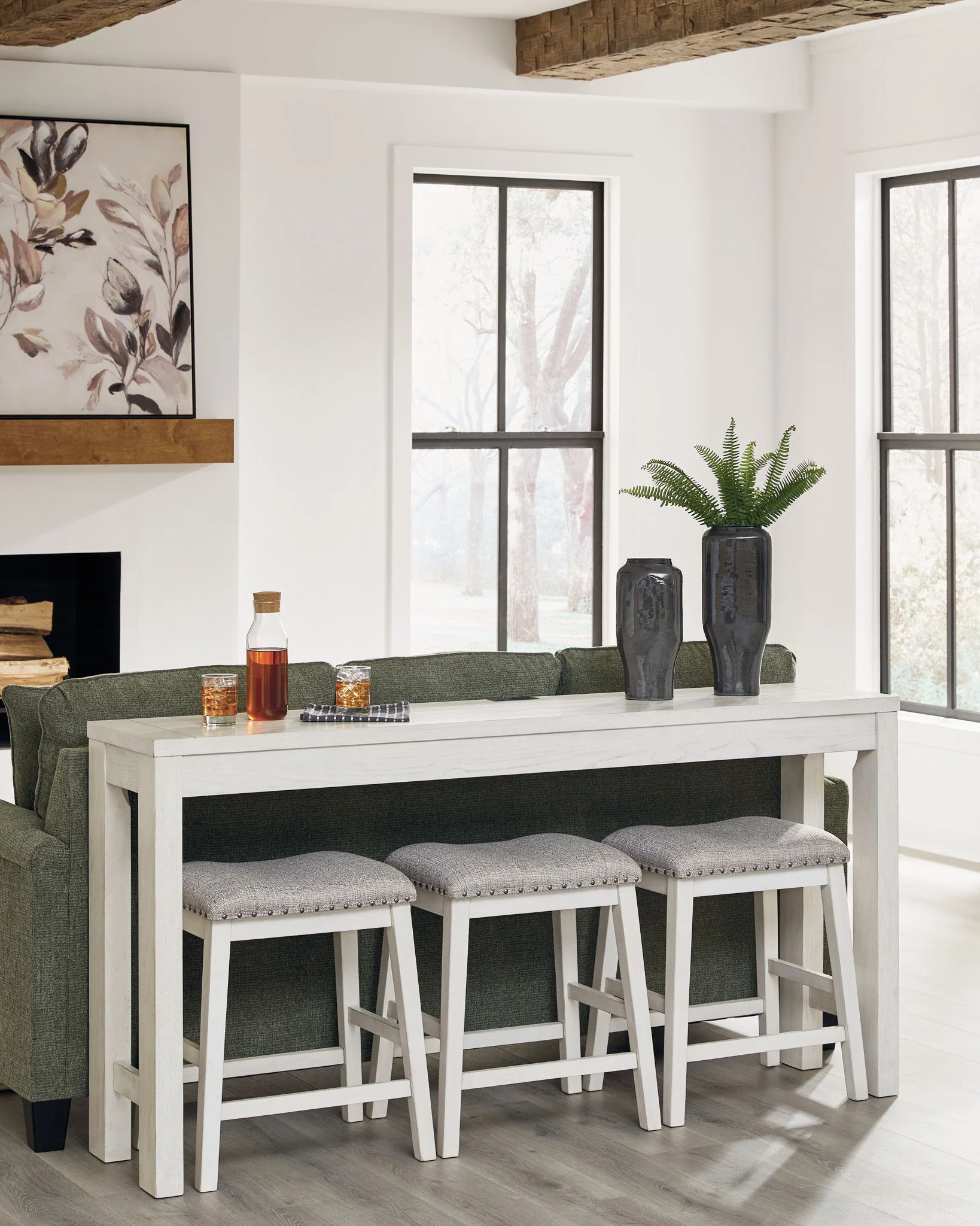 Robbinsdale - Rectangular Dining Room Counter Table Set (Set of 4) - Antique White - Image 5
