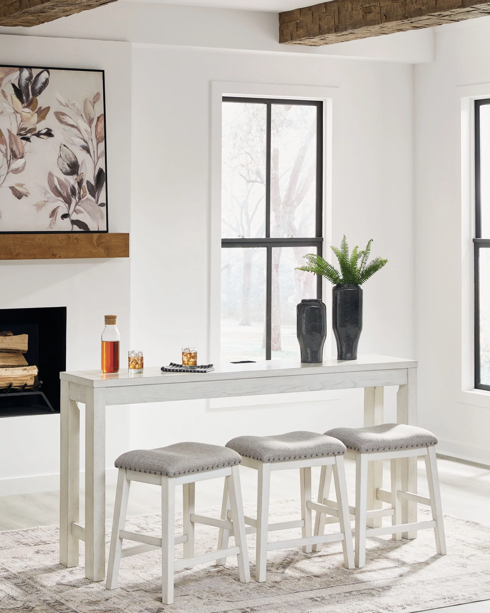 Robbinsdale - Rectangular Dining Room Counter Table Set (Set of 4) - Antique White - Image 8
