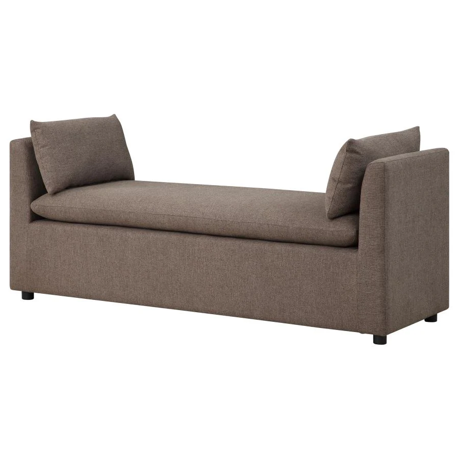 Robin Upholstered Accent Bench with Armrests Brown - Image 3