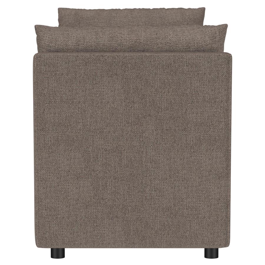 Robin Upholstered Accent Bench with Armrests Brown - Image 4