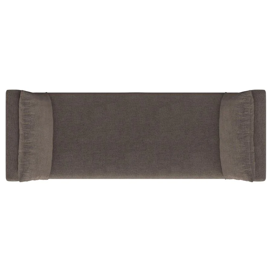 Robin Upholstered Accent Bench with Armrests Brown - Image 5
