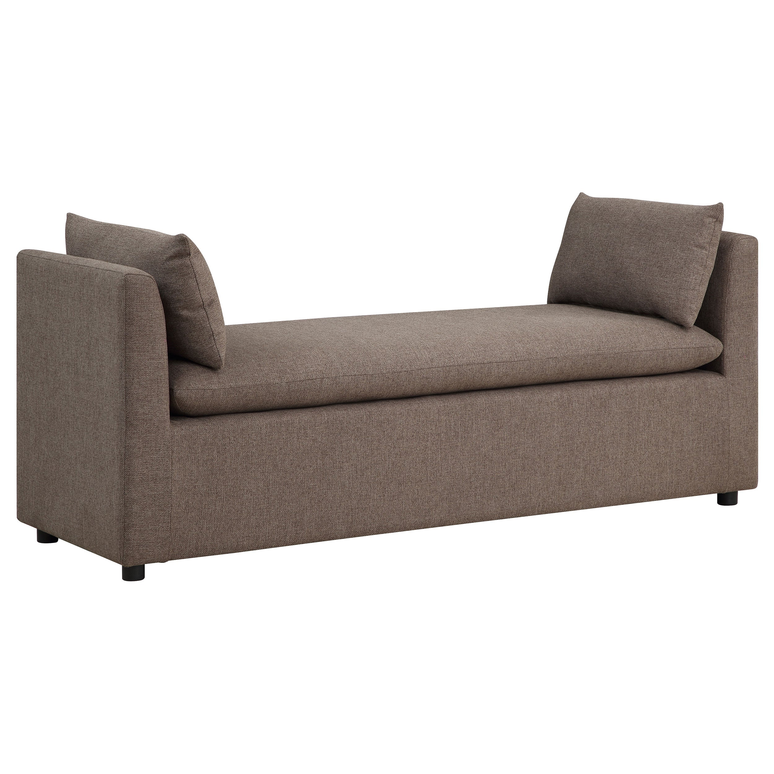 Robin Upholstered Accent Bench with Armrests Brown - Image 9