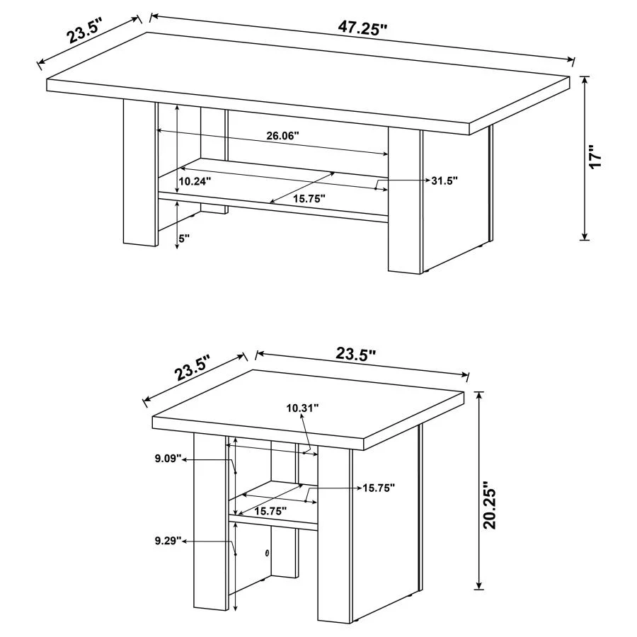Rodez - 3 Piece Engineered Wood Coffee Table Set - Black Oak - Image 6
