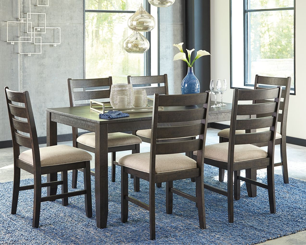 Rokane - Dining Room Table Set (Set of 7) - Brown - Image 3