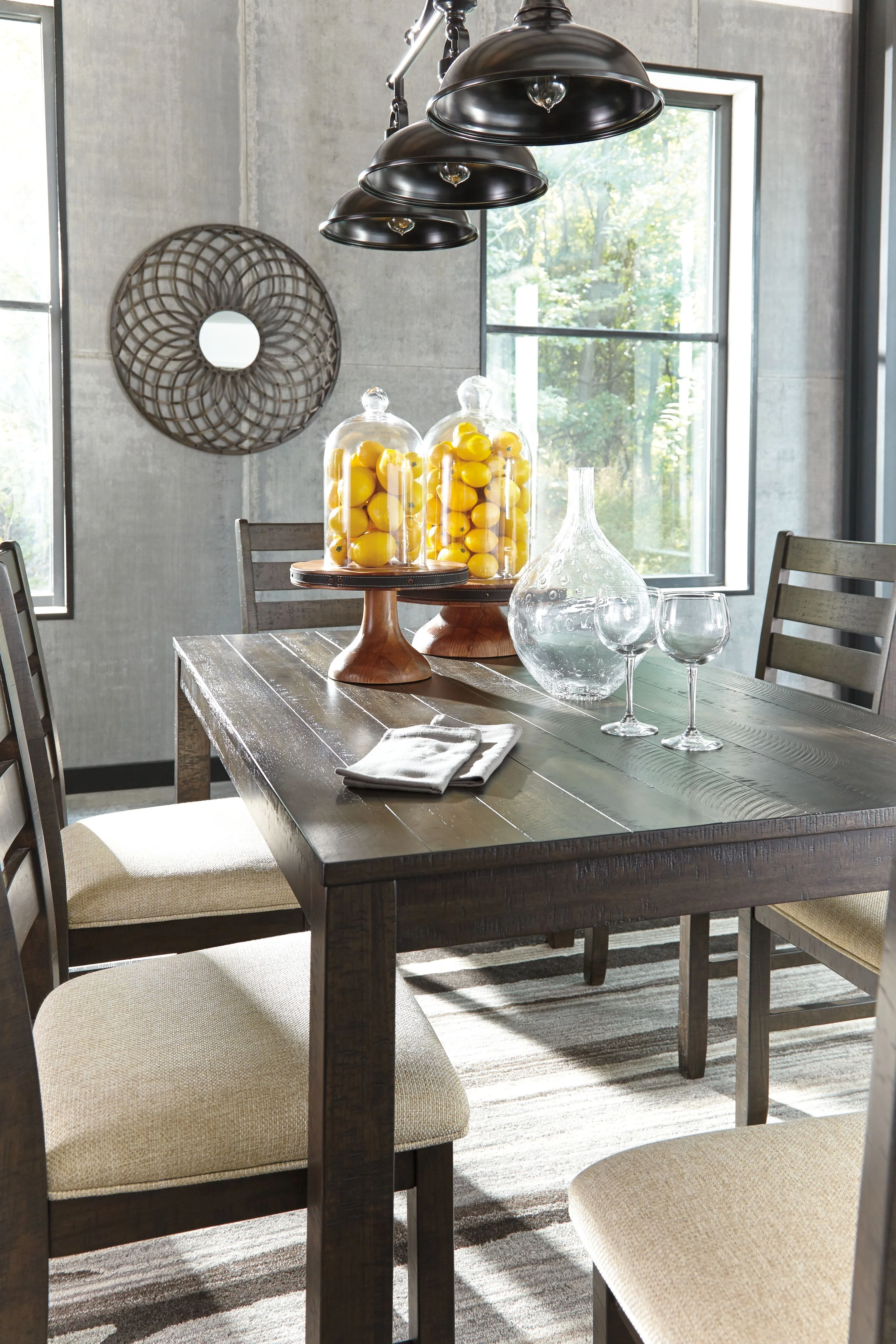 Rokane - Dining Room Table Set (Set of 7) - Brown - Image 4