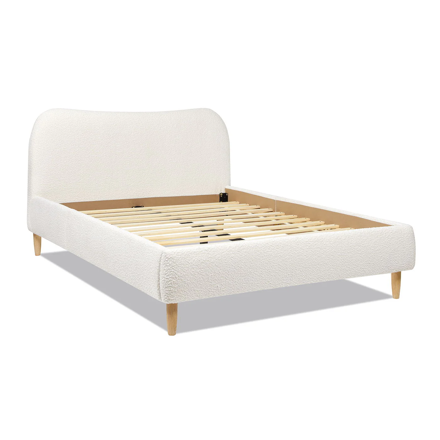 Roman - Curved Headboard Upholstered Platform Bed - Image 15