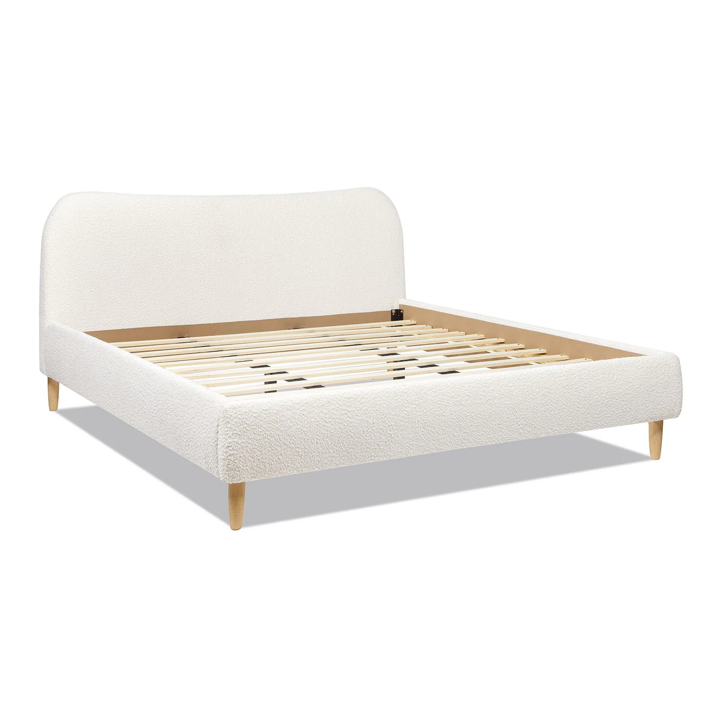 Roman - Curved Headboard Upholstered Platform Bed - Image 20