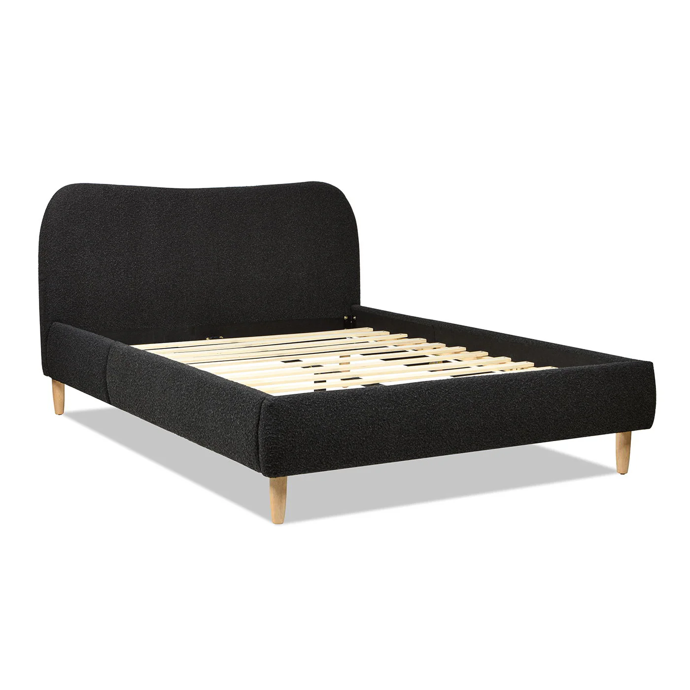 Roman - Curved Headboard Upholstered Platform Bed - Image 33