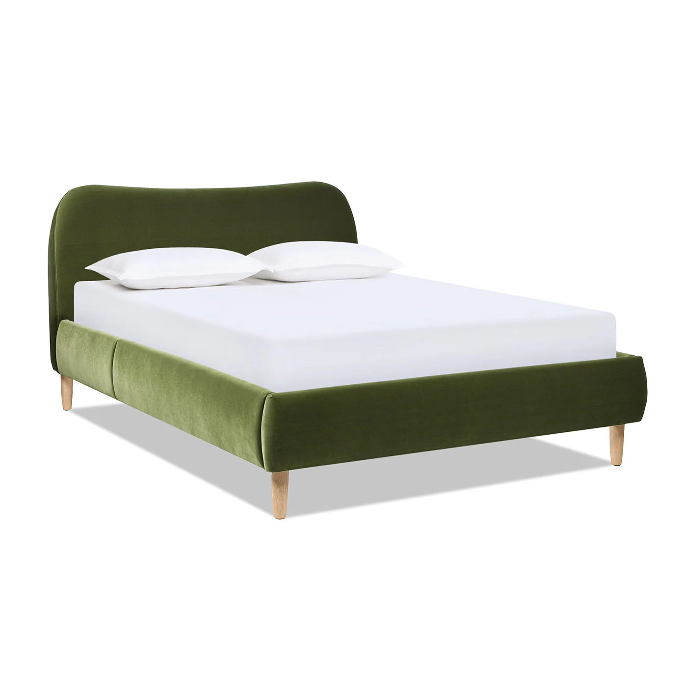 Roman - Curved Headboard Upholstered Platform Bed - Image 35