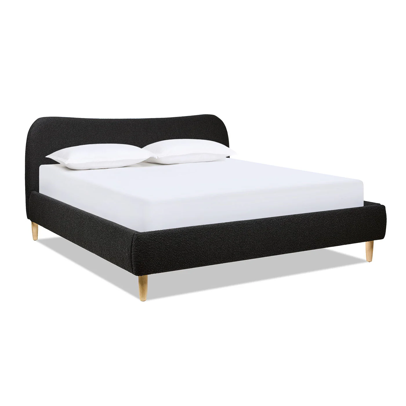 Roman - Curved Headboard Upholstered Platform Bed - Image 36
