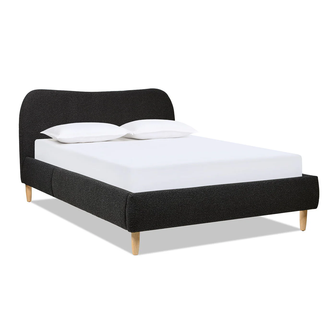 Roman - Curved Headboard Upholstered Platform Bed - Image 37