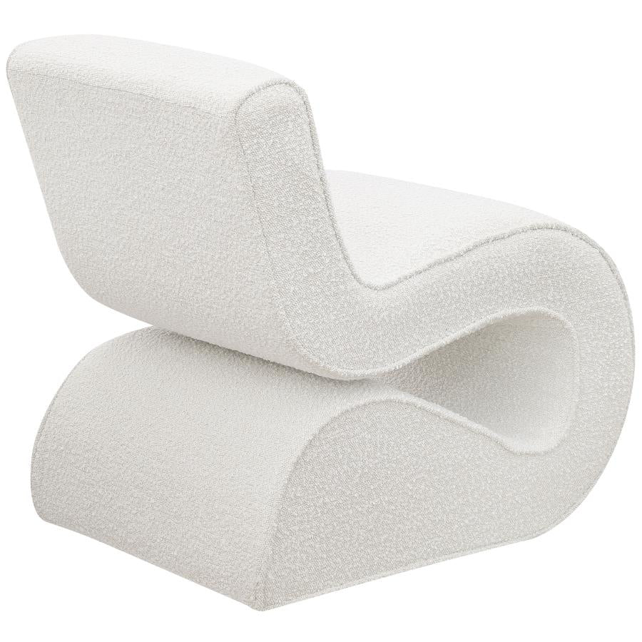 Ronea Boucle Upholstered Armless Curved Chair Cream - Image 6