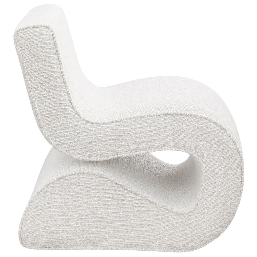 Ronea Boucle Upholstered Armless Curved Chair Cream - Image 7