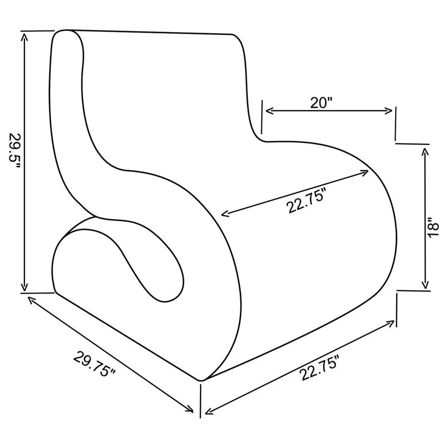 Ronea Boucle Upholstered Armless Curved Chair Cream - Image 9
