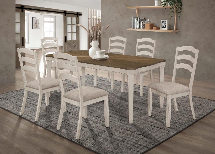 Ronnie Rectangular 79-inch Wood Dining Table Rustic Cream - Image 11