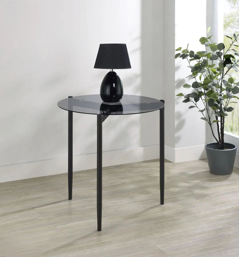 Rosalie - Round Smoked Glass Top Table - Image 3