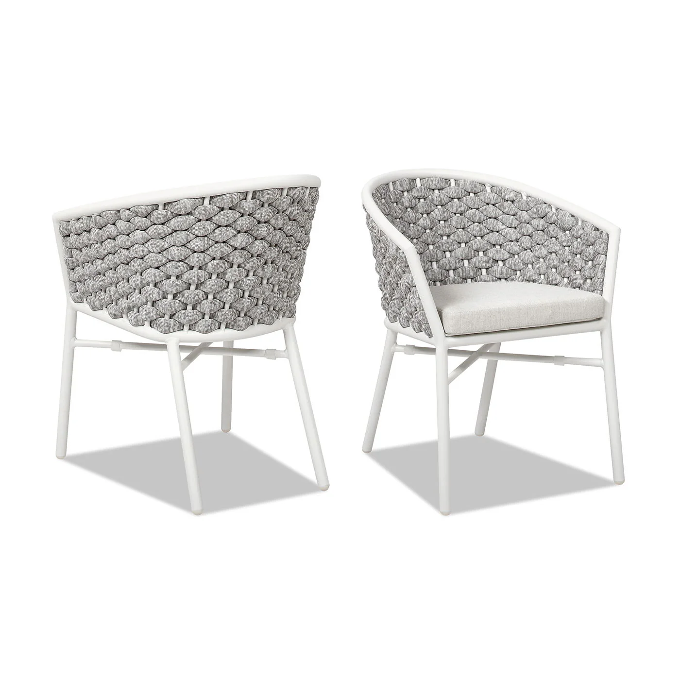 Rowan - Rope Barrel Back Patio Dining Chairs (Set of 2) - Optic White - Image 2