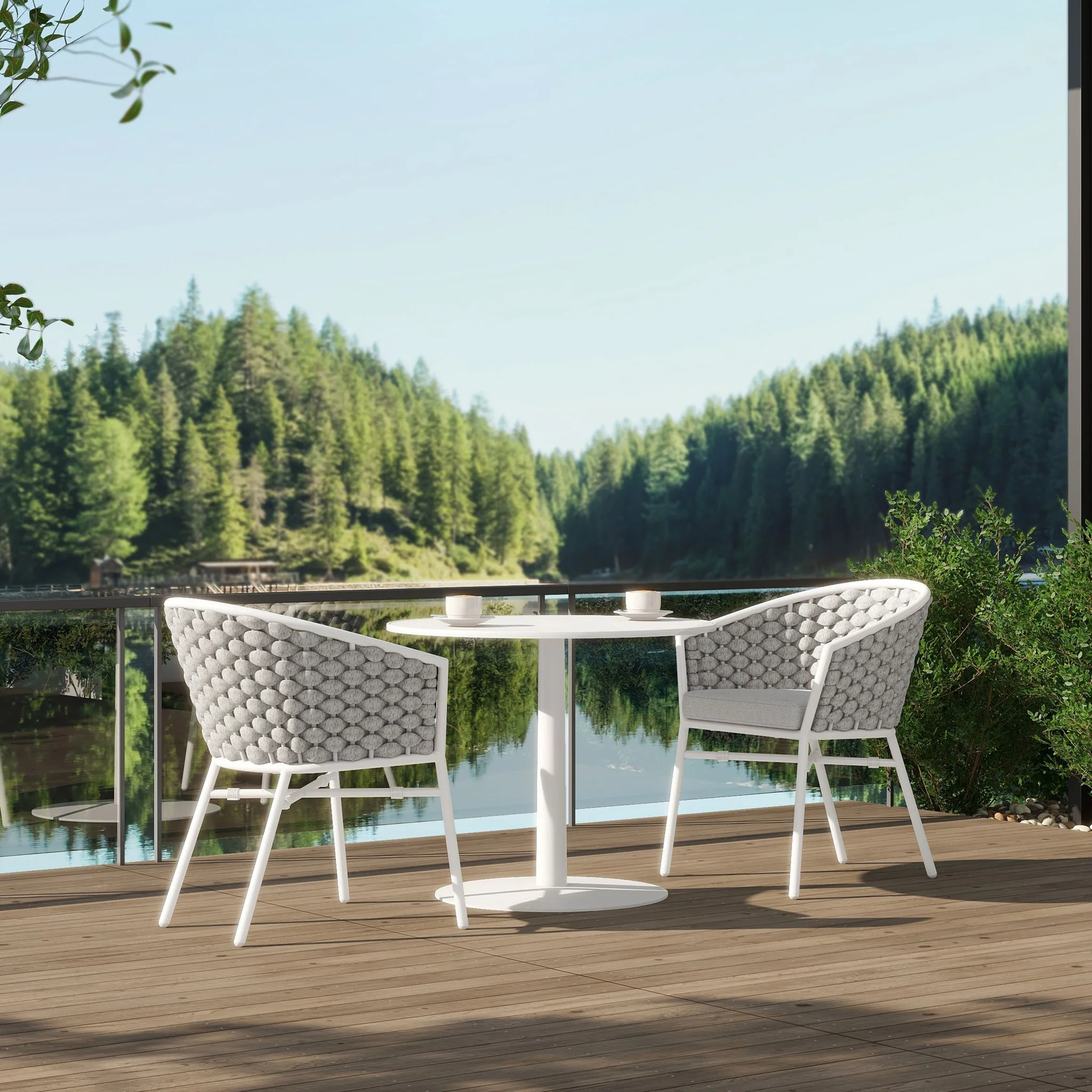 Rowan - Rope Barrel Back Patio Dining Chairs (Set of 2) - Optic White - Image 5