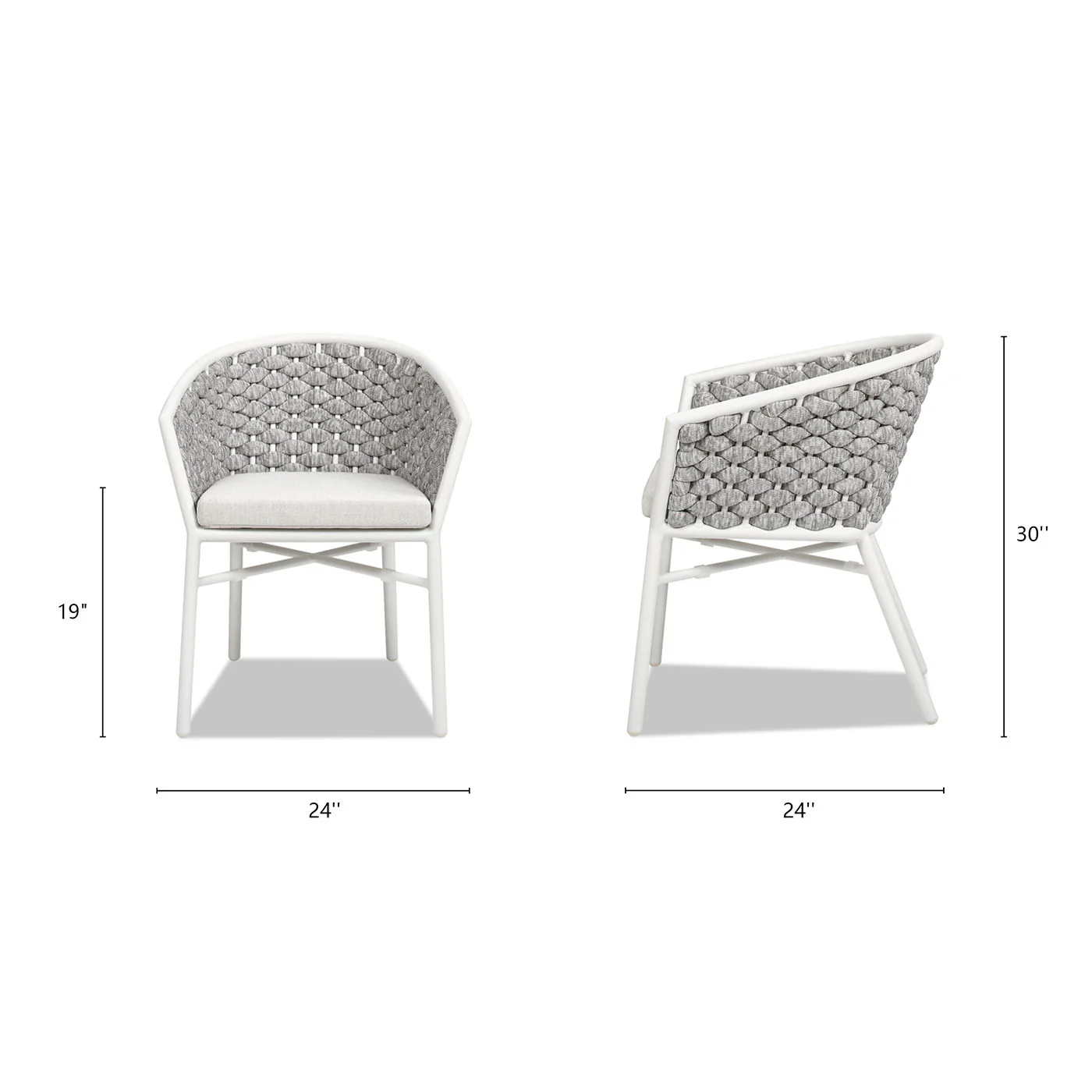 Rowan - Rope Barrel Back Patio Dining Chairs (Set of 2) - Optic White - Image 8