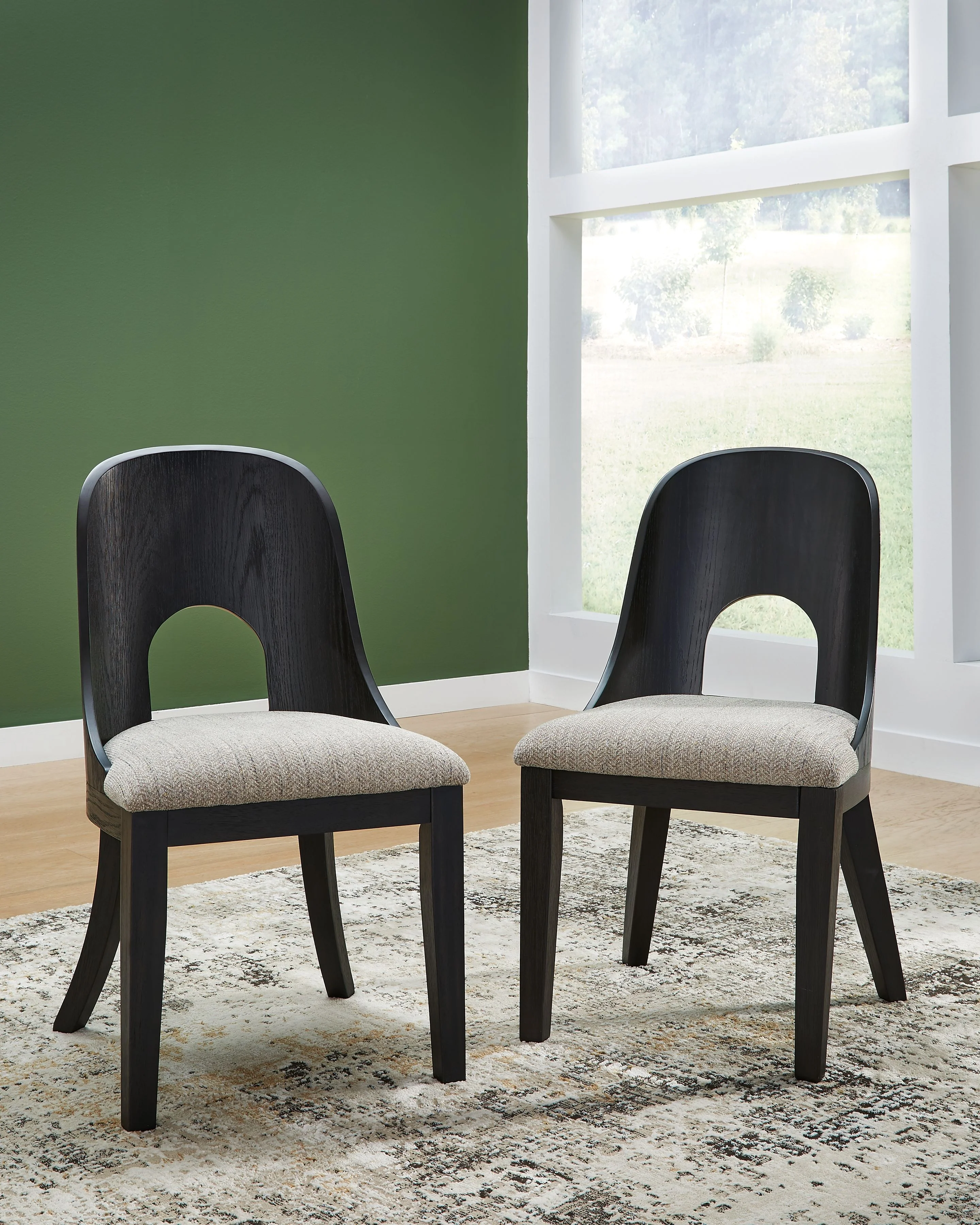 Rowanbeck - Dining Upholstered Side Chair (Set of 2) - Gray / Black - Image 5