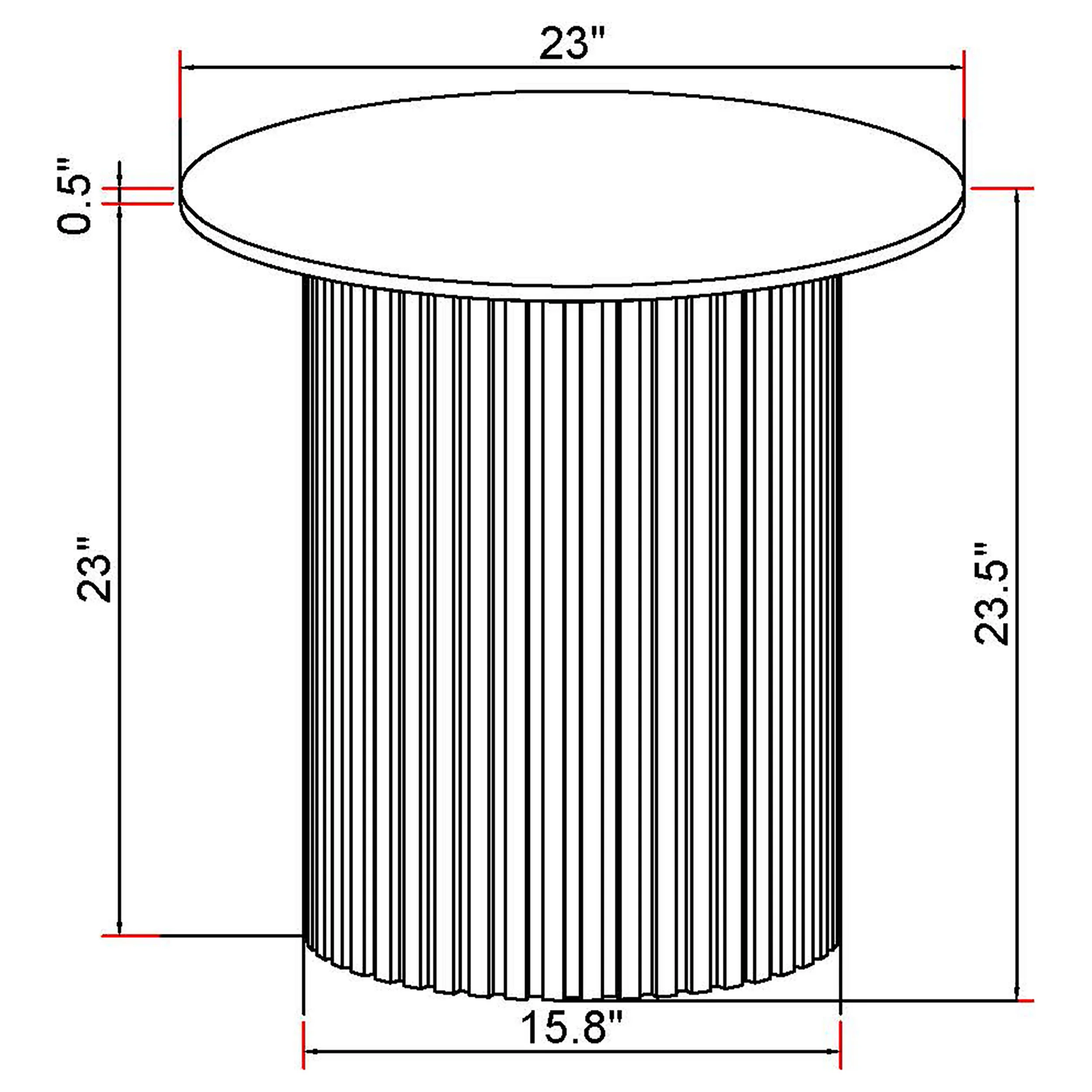 Rowena Round Sintered Stone End Table White Faux Marble - Image 4