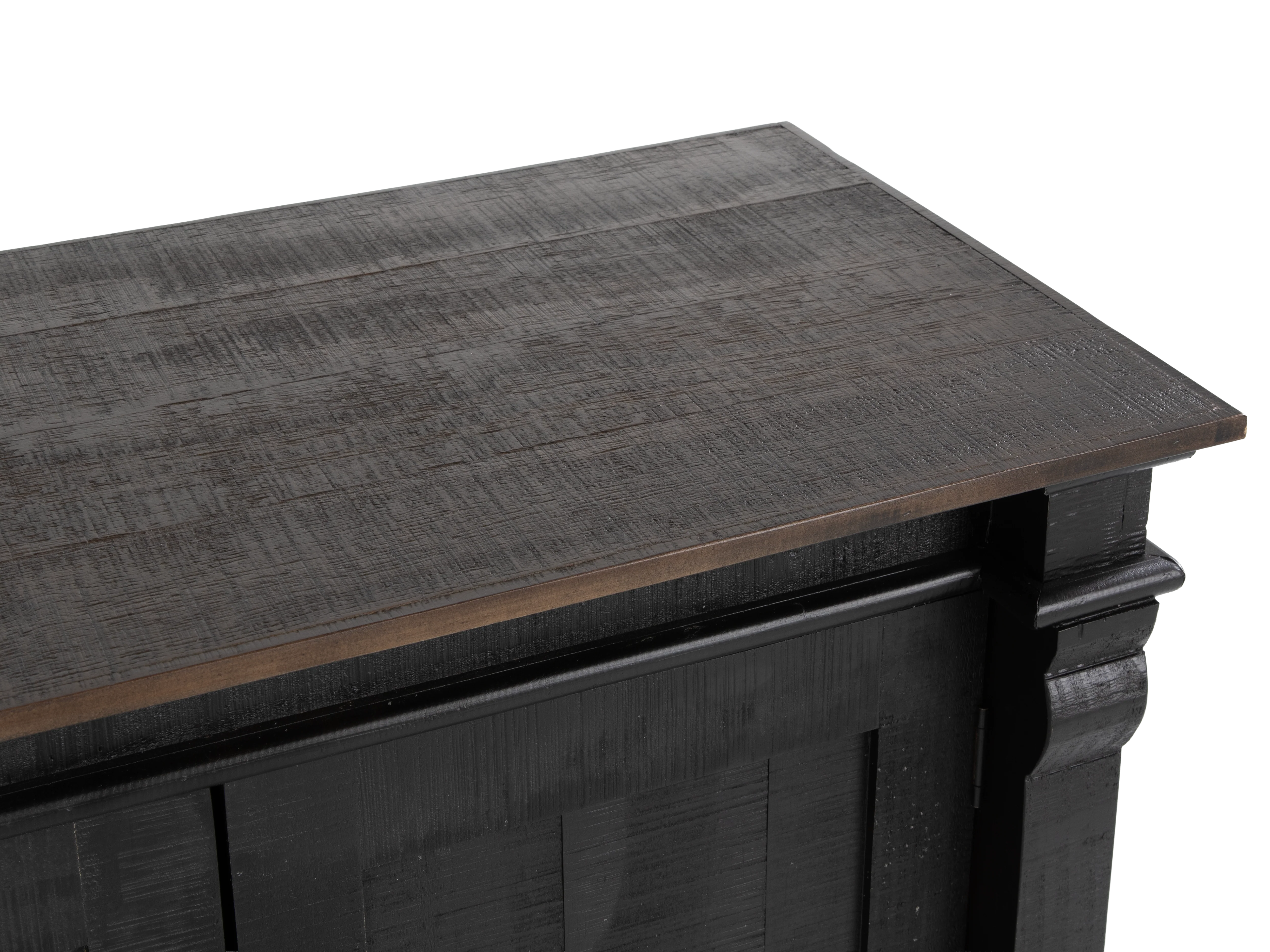 Rustic Black Sideboard Buffet / TV Stand with Weathered Wood Top - Image 5