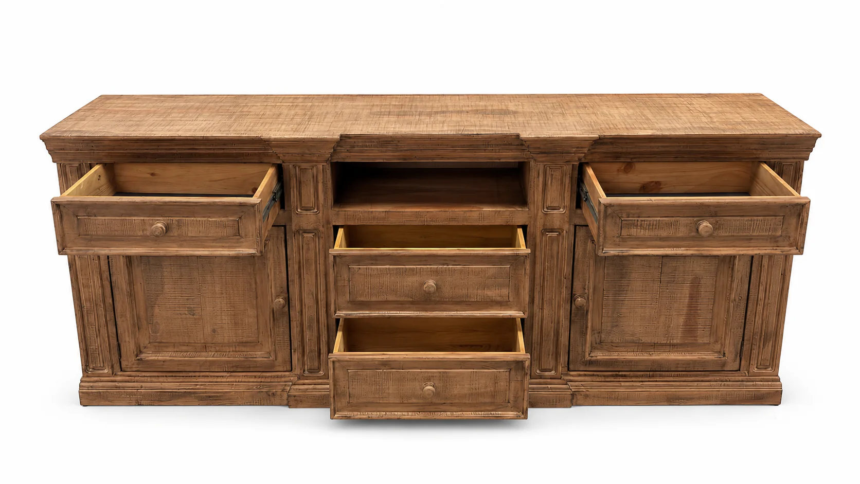 Rustic Brown Farmhouse 80 Inch TV Stand with Storage Console Design - Image 5
