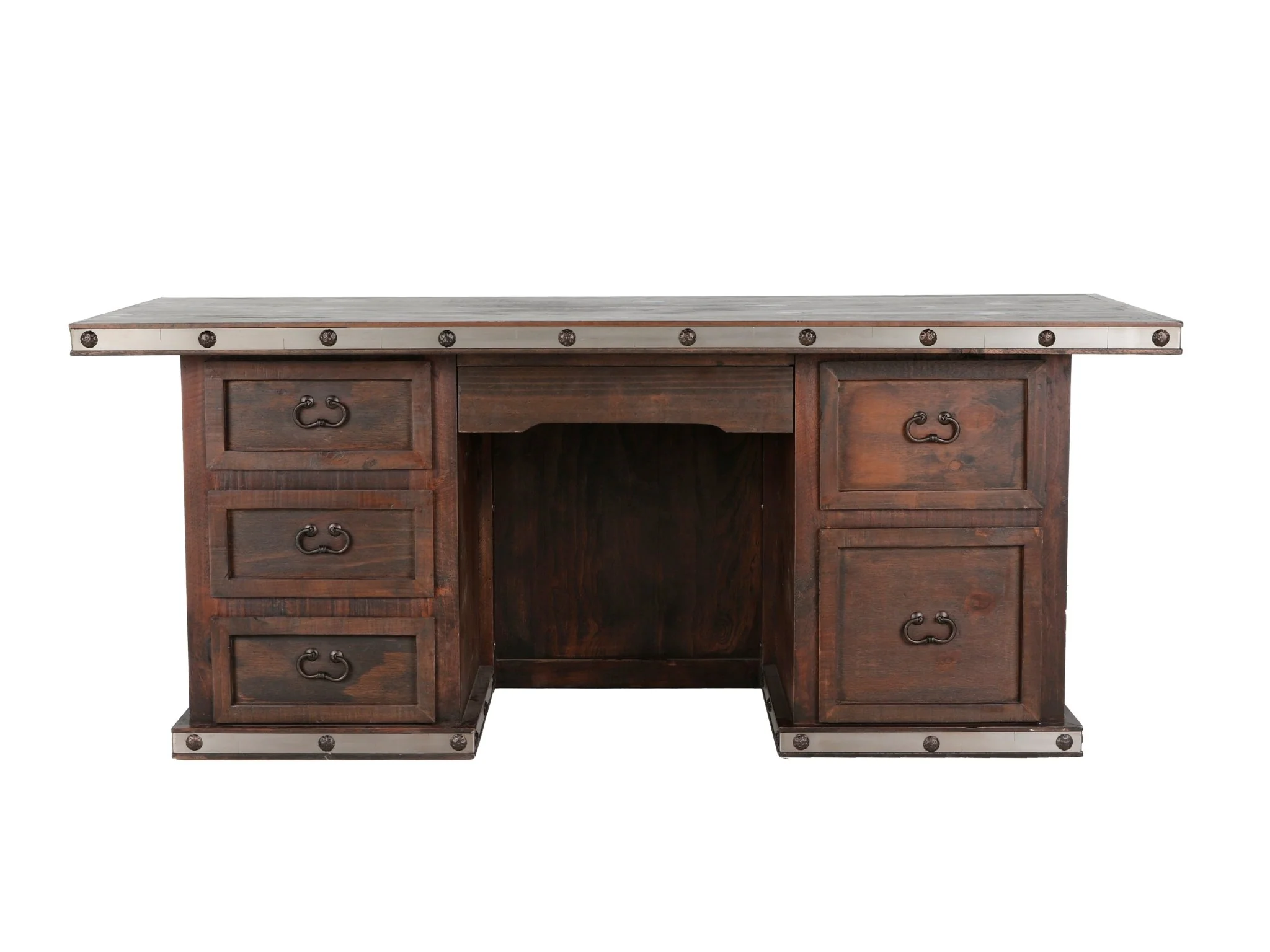 HACIENDA RUSTIC NAIL HEAD DESK - Image 3