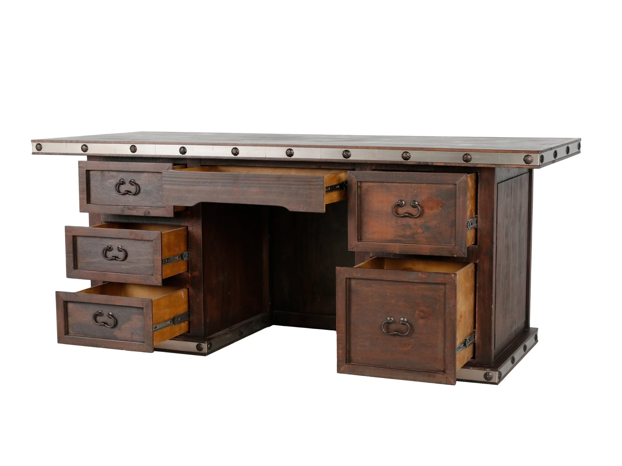 HACIENDA RUSTIC NAIL HEAD DESK - Image 4