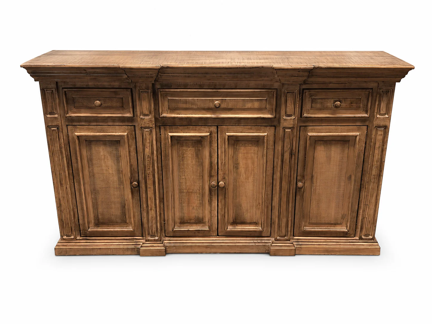 Rustic Solid Wood 75" Buffet Server in Distressed Honey Brown - Image 7