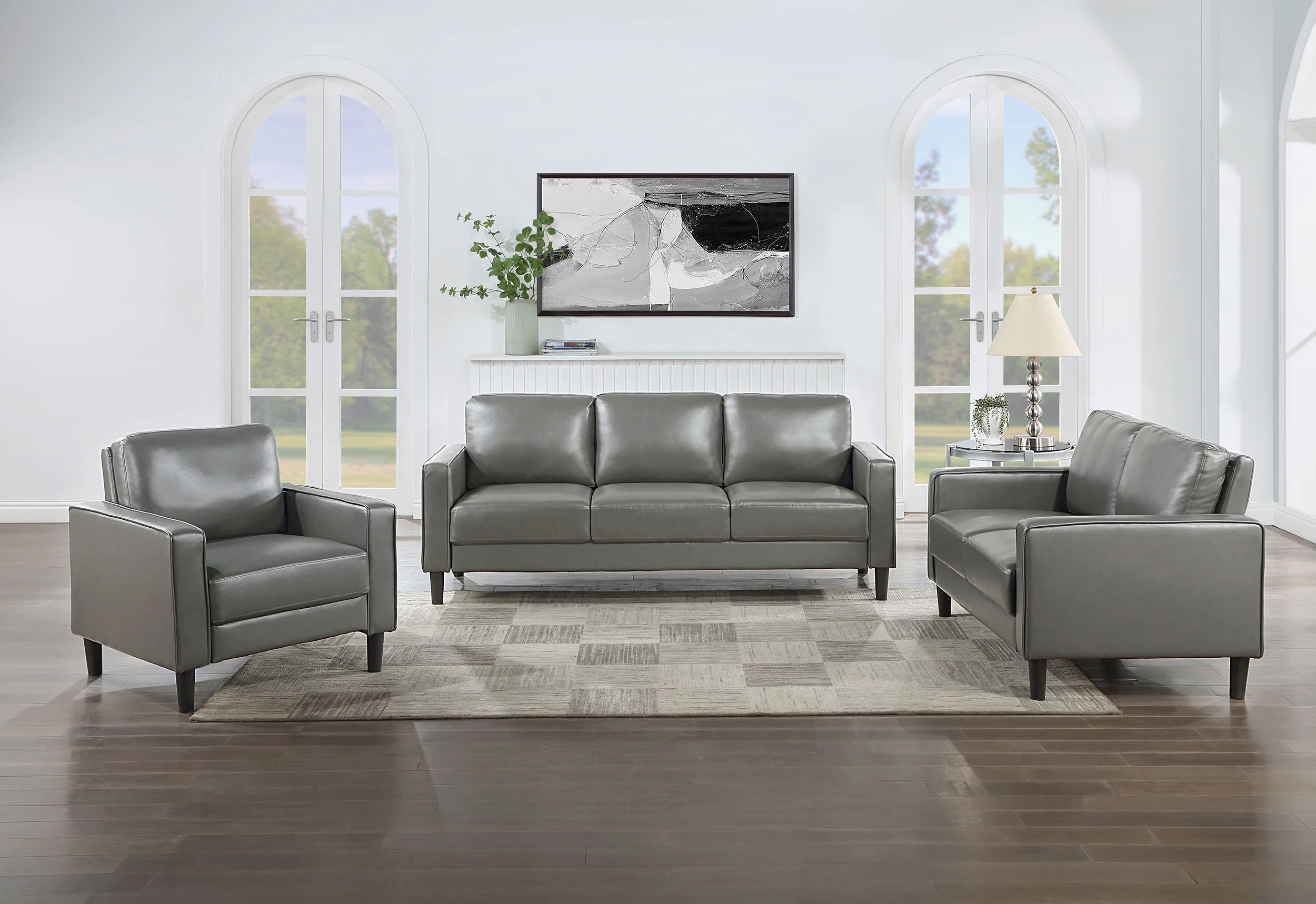 Ruth - Upholstered Track Arm Sofa Set - Image 128