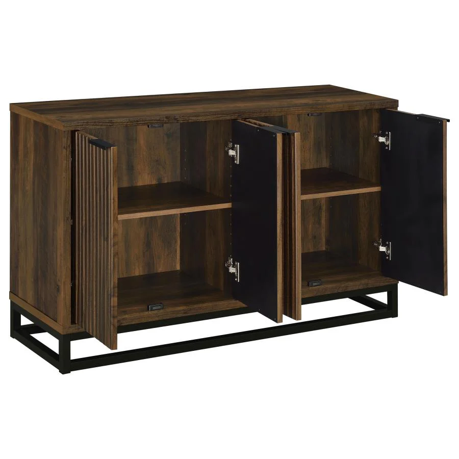 Ryatt - 4 Door Engineered Wood Accent Cabinet - Dark Pine - Image 3