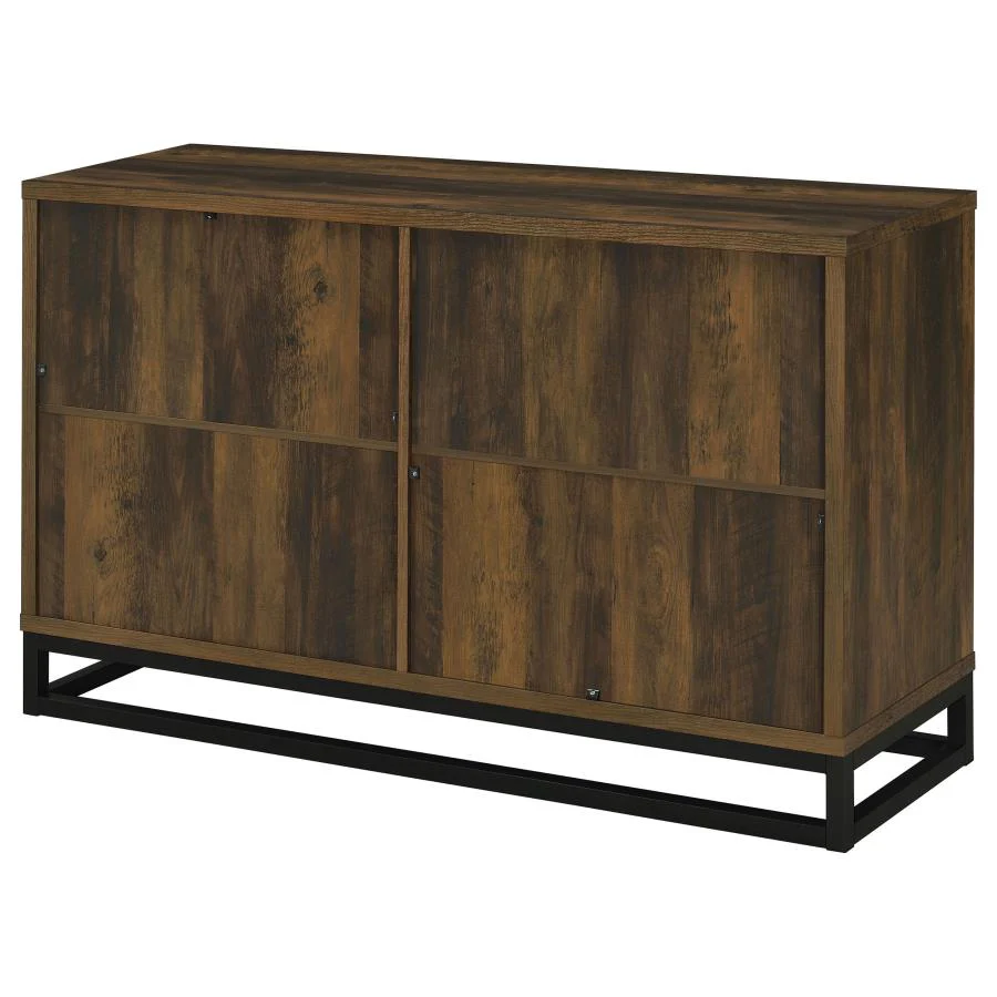 Ryatt - 4 Door Engineered Wood Accent Cabinet - Dark Pine - Image 9