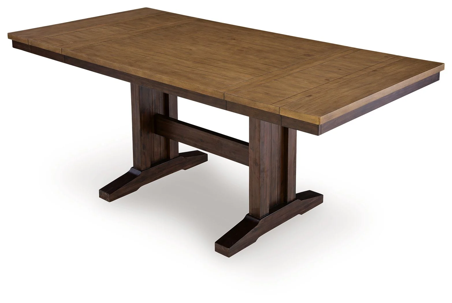 Rylandeen - Rectangular Dining Room Counter Height Extension Table - Light Brown / Dark Brown - Image 5