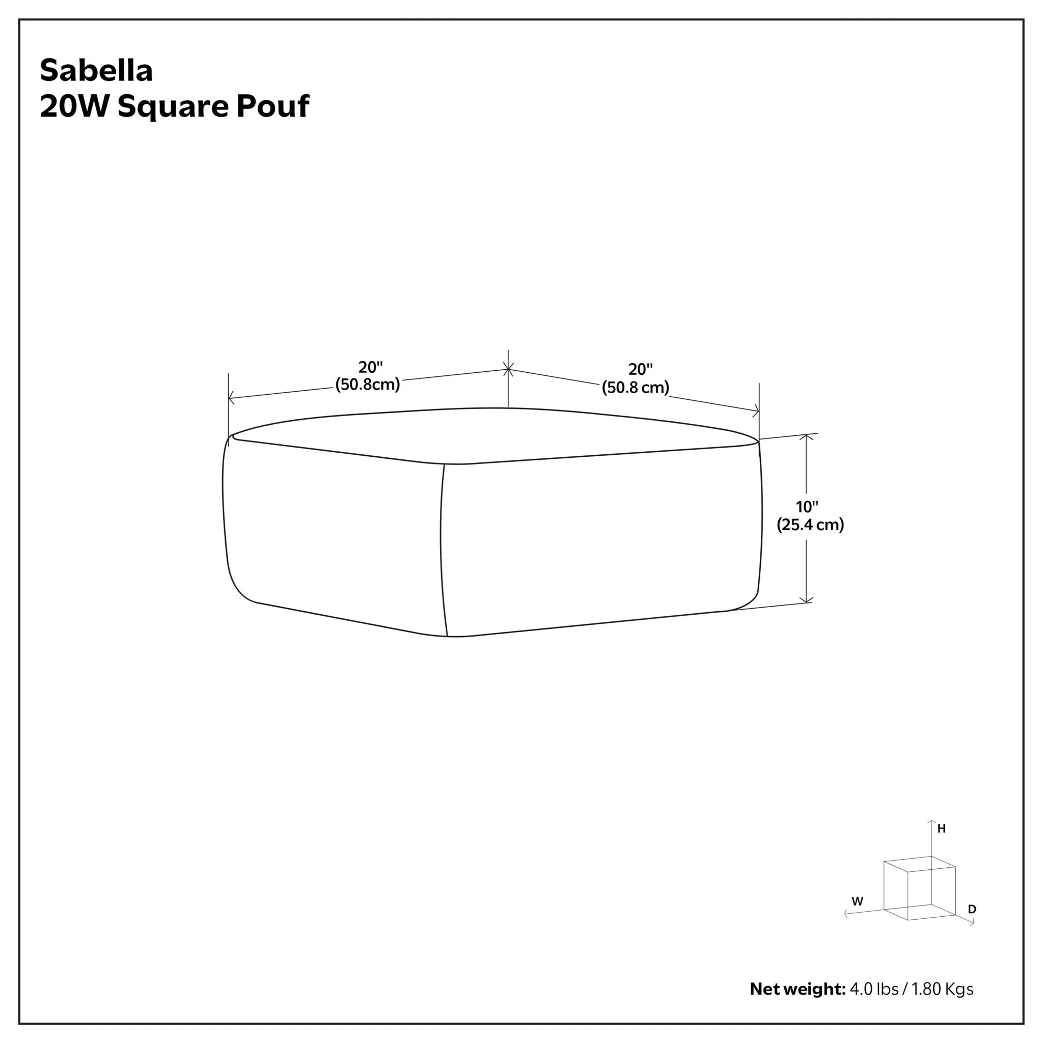 Sabella - Square Woven Outdoor / Indoor Pouf - Gray / White - Image 4