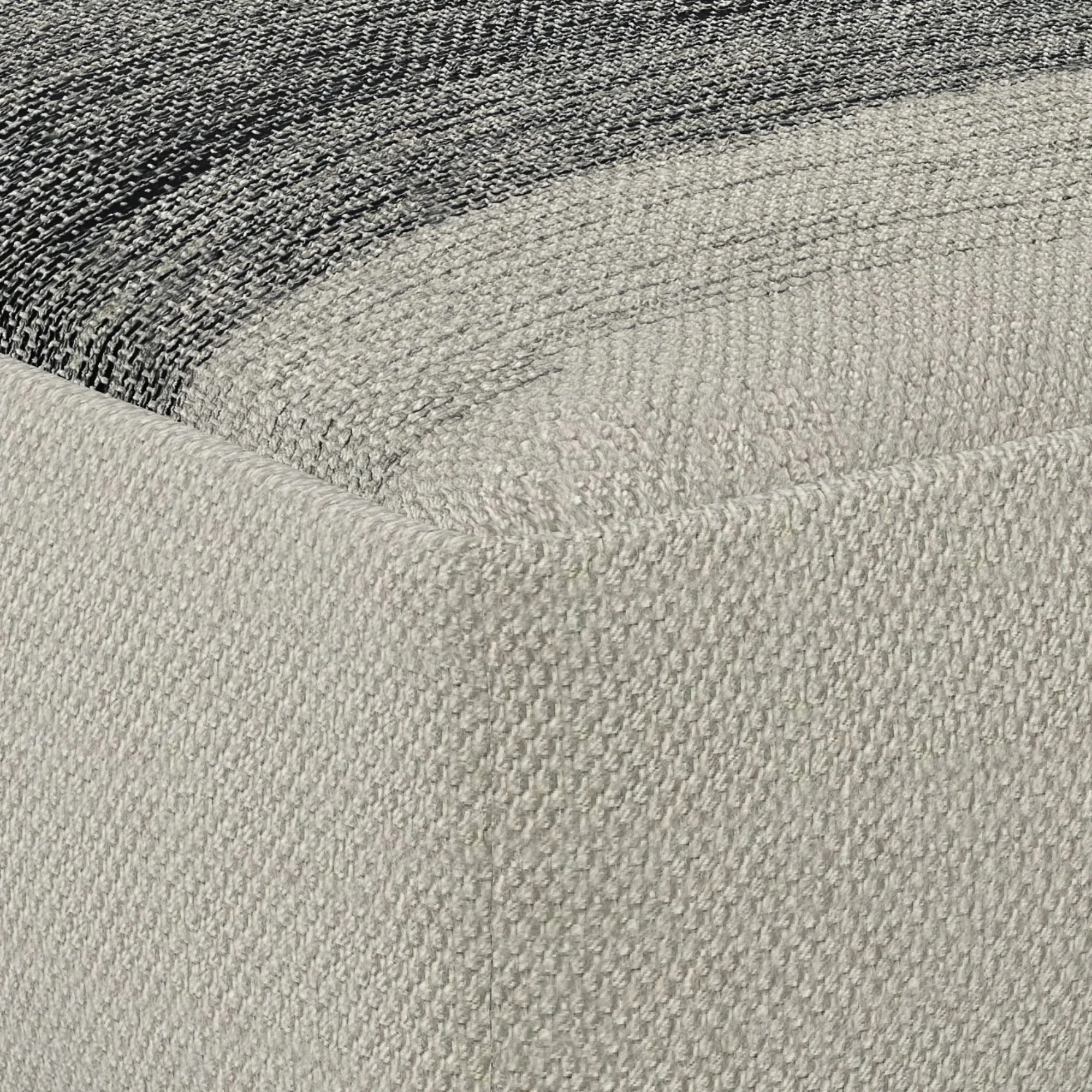 Sabella - Square Woven Outdoor / Indoor Pouf - Gray / White - Image 5