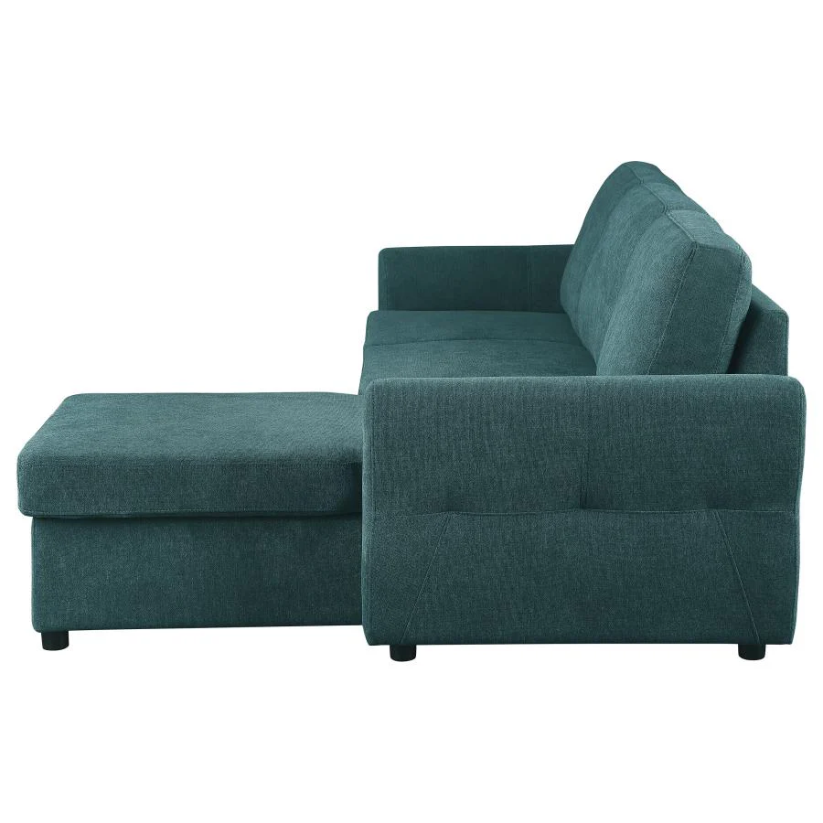 Samantha Upholstered Storage Sleeper Sectional Sofa Teal - Image 11