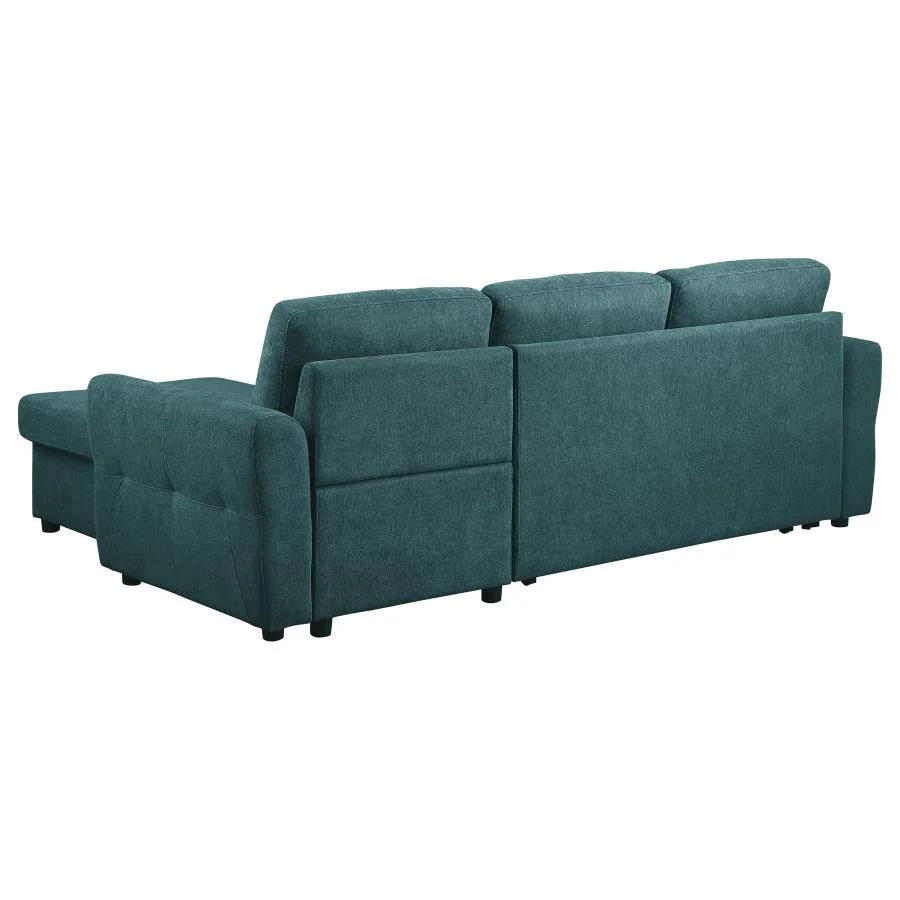 Samantha Upholstered Storage Sleeper Sectional Sofa Teal - Image 12