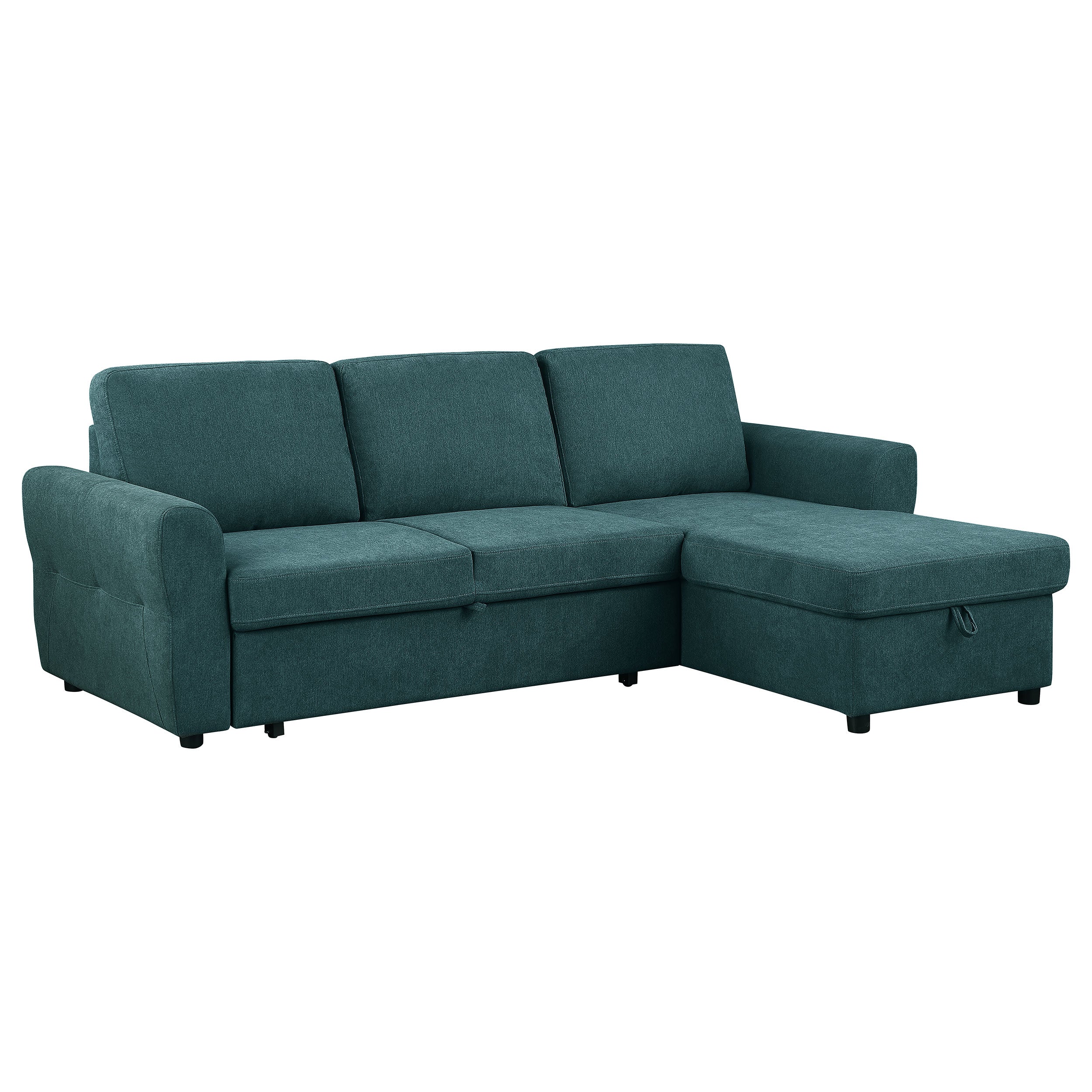 Samantha Upholstered Storage Sleeper Sectional Sofa Teal - Image 15