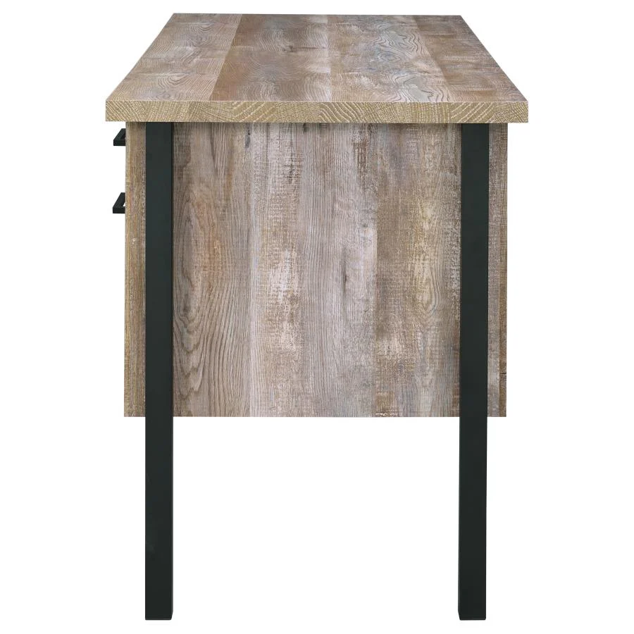 Samson - 4-Drawer Office Computer Desk - Weathered Oak - Image 5