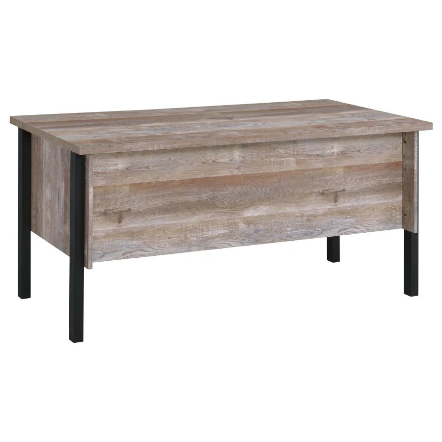 Samson - 4-Drawer Office Computer Desk - Weathered Oak - Image 6